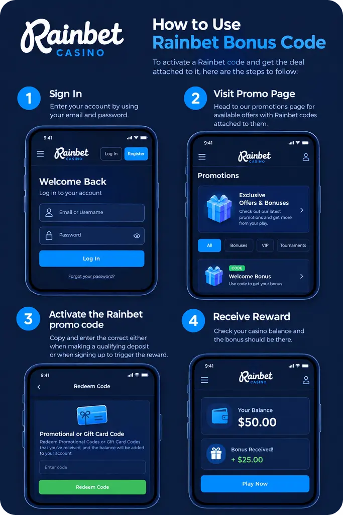 Rainbet Using Bonus Codes Guide